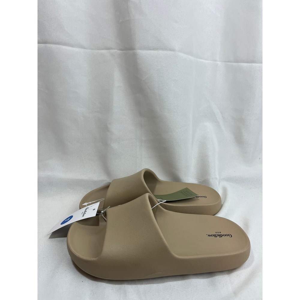 Goodfellow & Co Mens Tan‎ Beige Slide Sandals Contoured Footbed Size 7 NEW